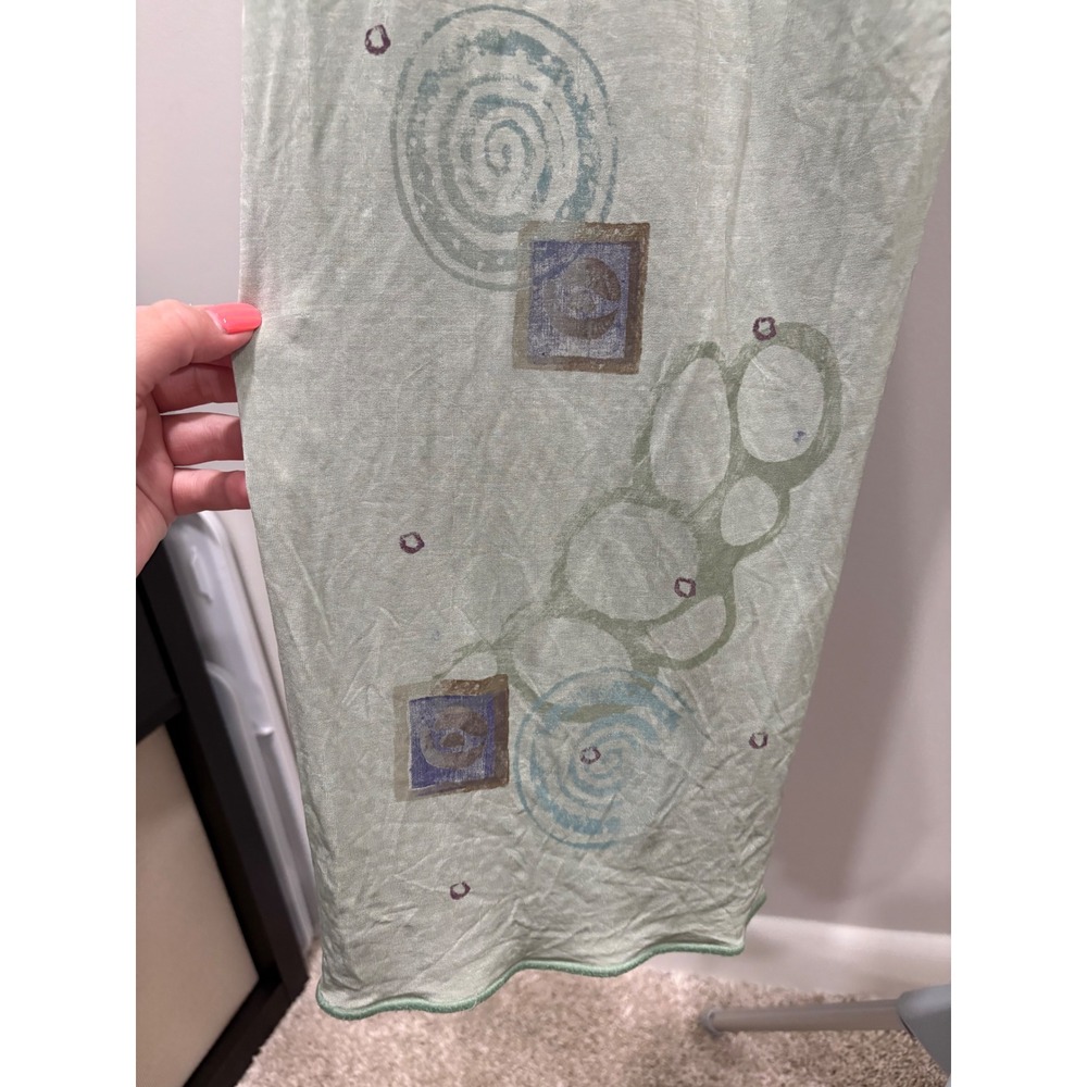 Bluefish Green Pull On Hand Printed Pants Artsy Art To Wear Size 0 Vintage - Picture 6 of 15